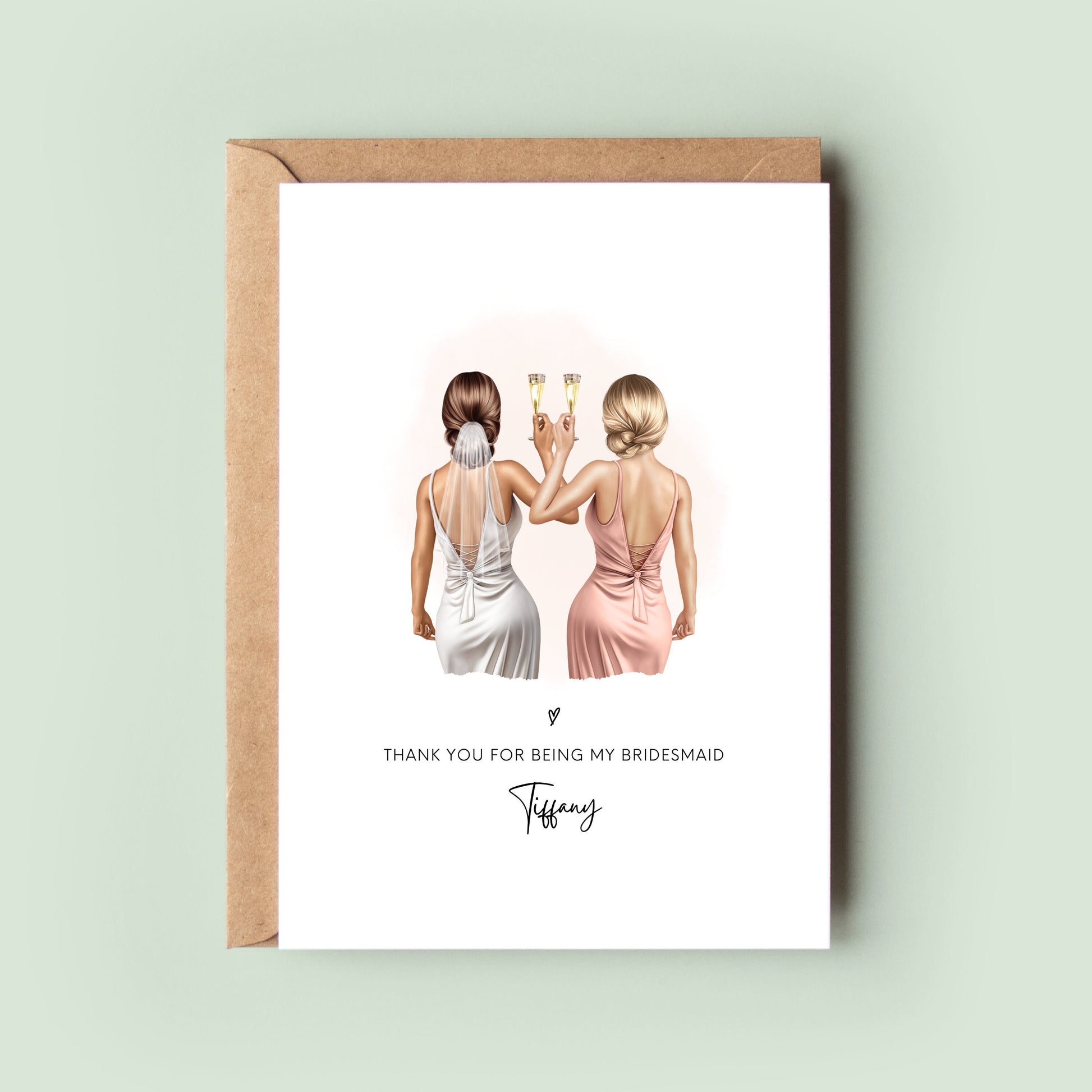 Personalised Bridesmaid Thank You Cards, Custom Bridesmaid Gift, Maid of Honour Thank You Card, Wedding Party Thank You, Bridesmaid Proposal