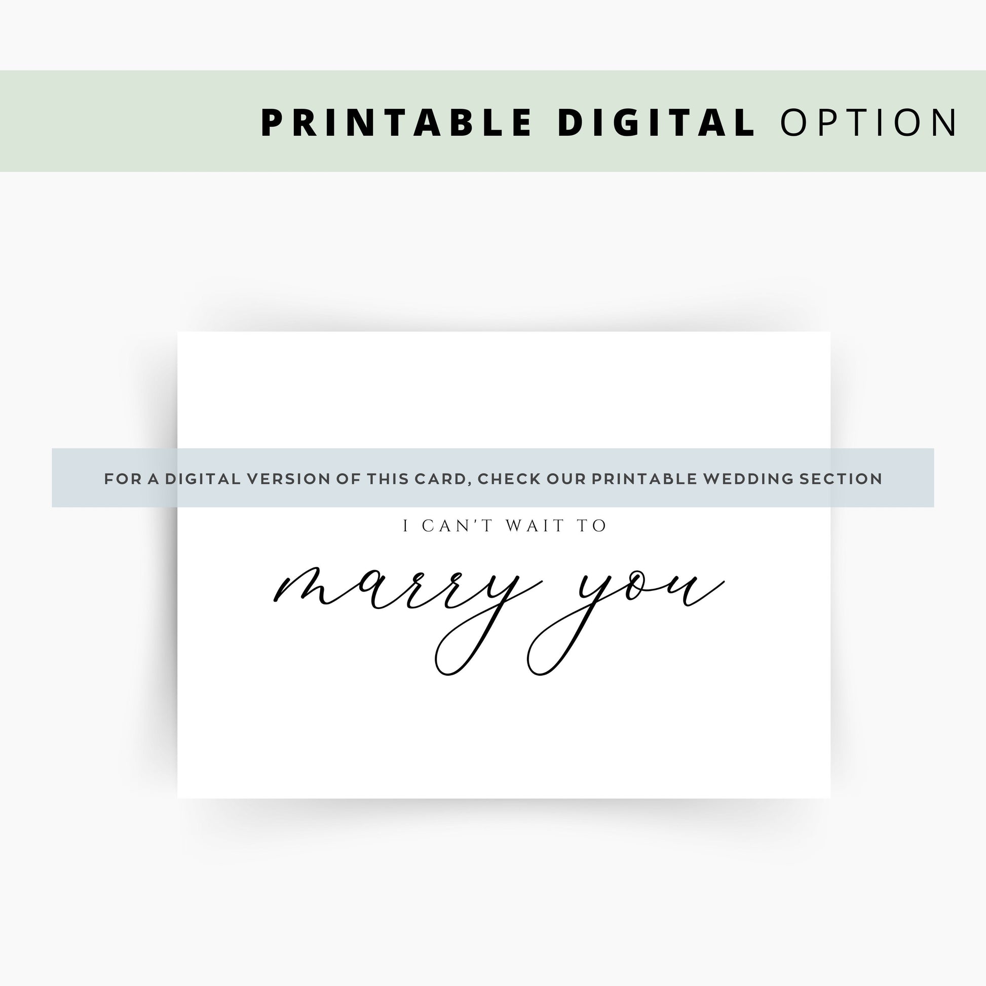 I Can't Wait To Marry You Wedding Day Card