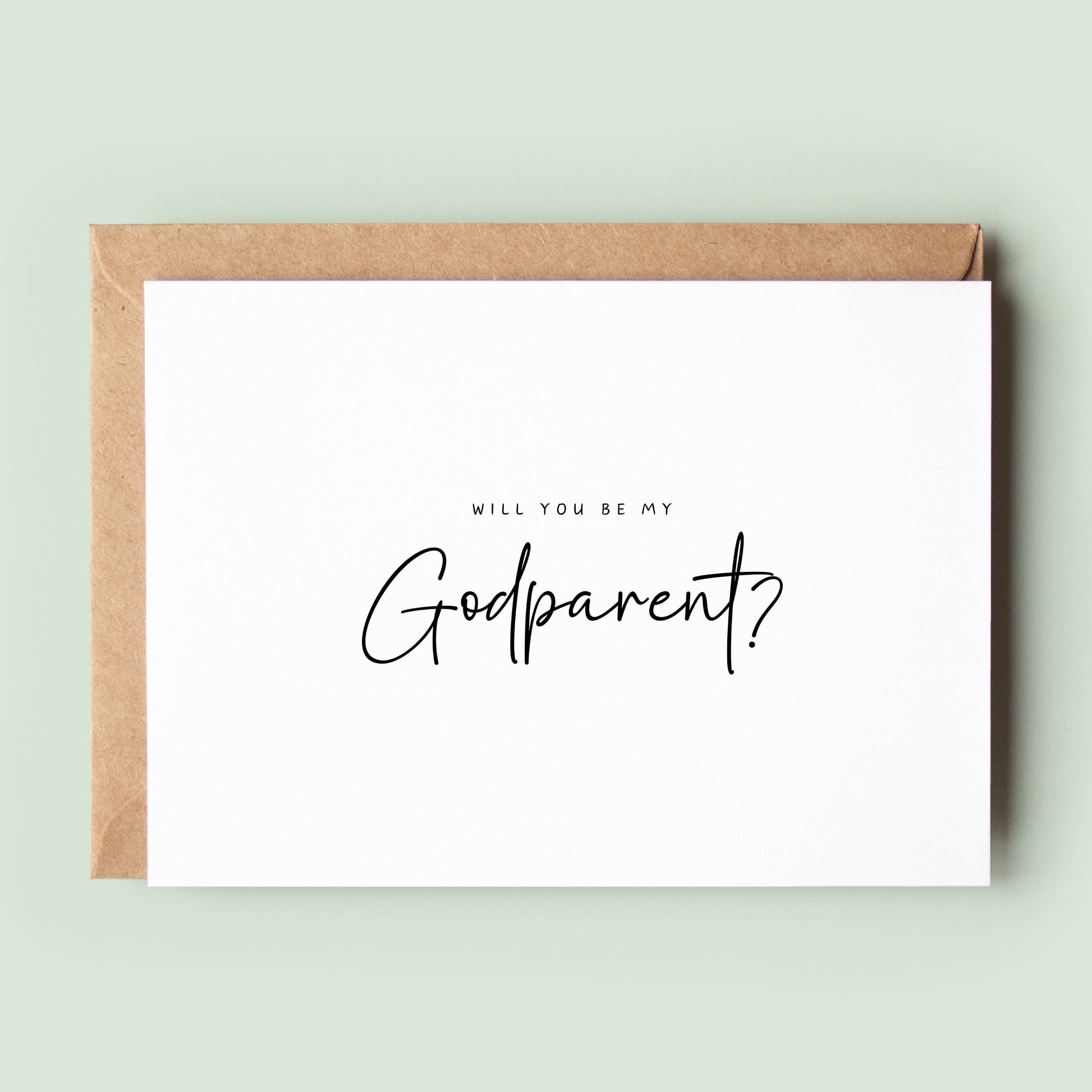 Minimalist Godparents Proposal Card for Baptism