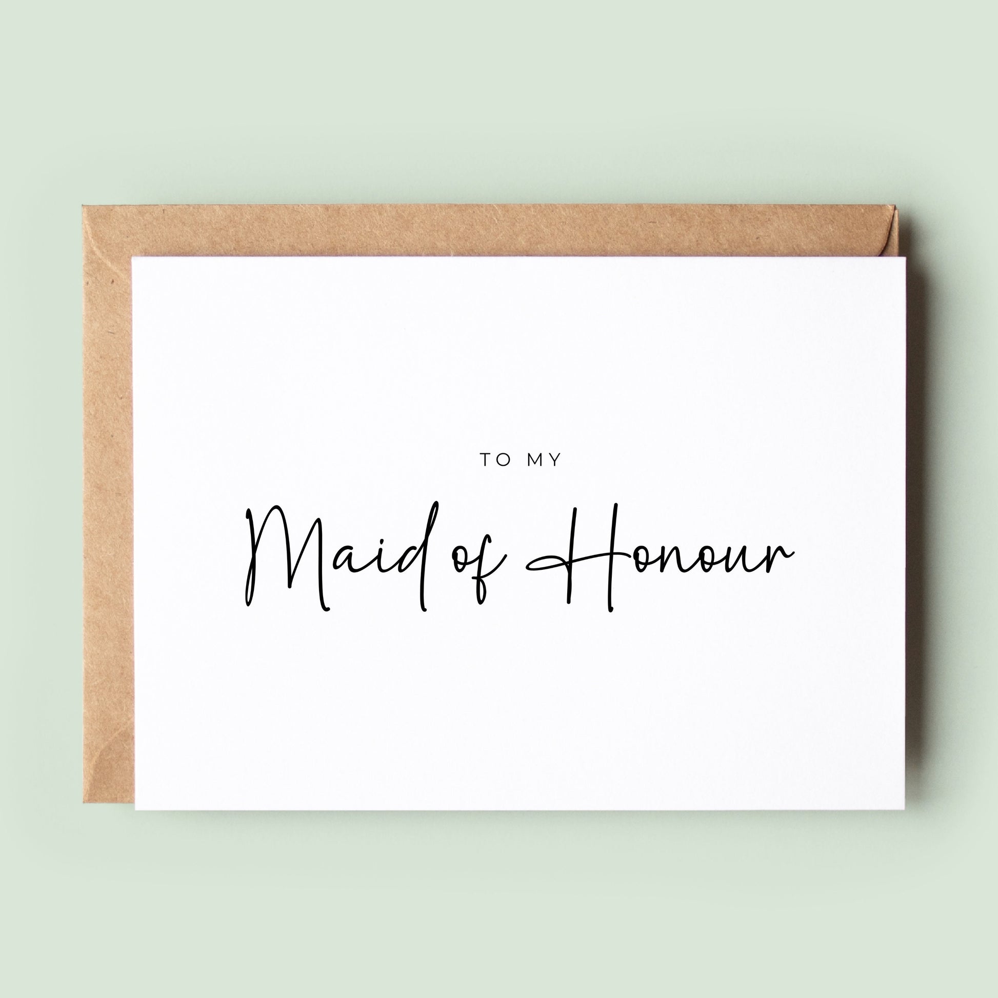 To My Maid of Honor Thank You Card, Wedding Maid of Honor Card, Card For Maid of Honor, Wedding Greeting Card, Wedding Party Thank You Card