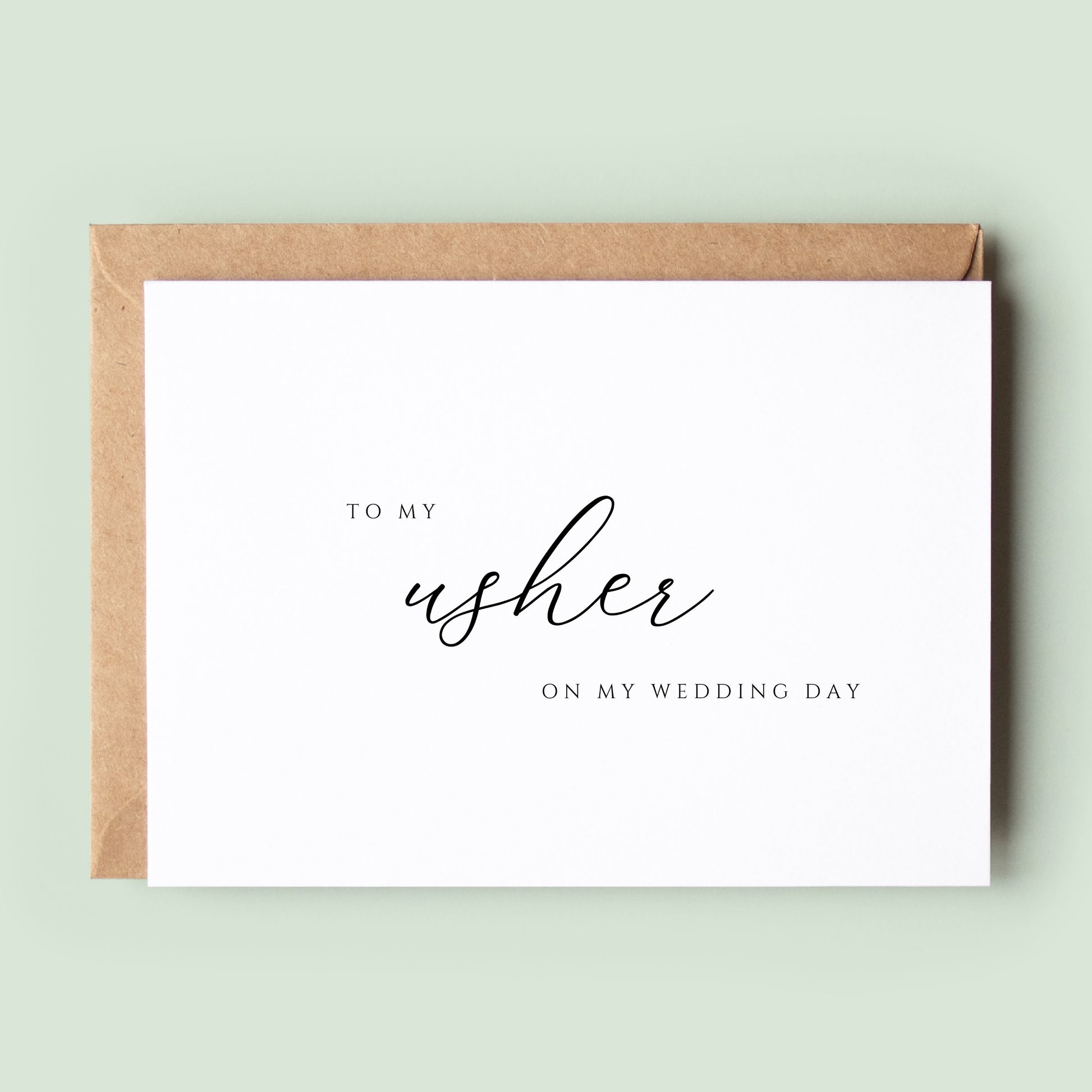 Classic To My Usher On My Wedding Day Card, Usher Thank You Card, Usher Wedding Card, Card To Usher, Usher Wedding Party Card