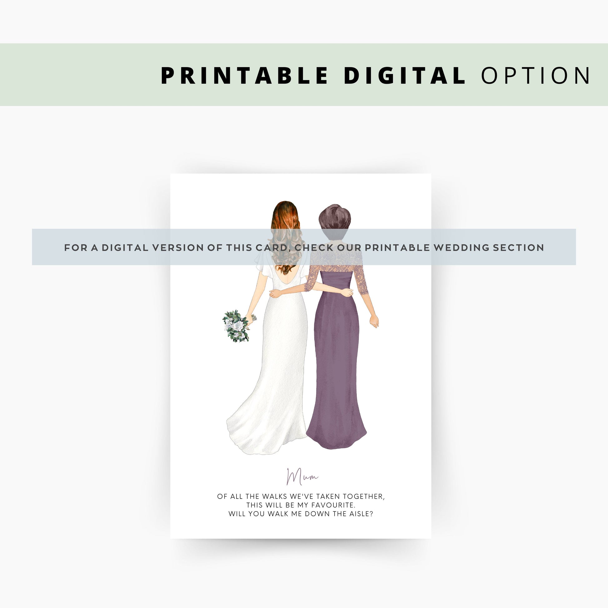 Will You Walk Me Down the Aisle Mum Card, Grandma, Sister Wedding Card, Of All The Walks We've Taken Wedding Proposal Card, Mum & Daughter