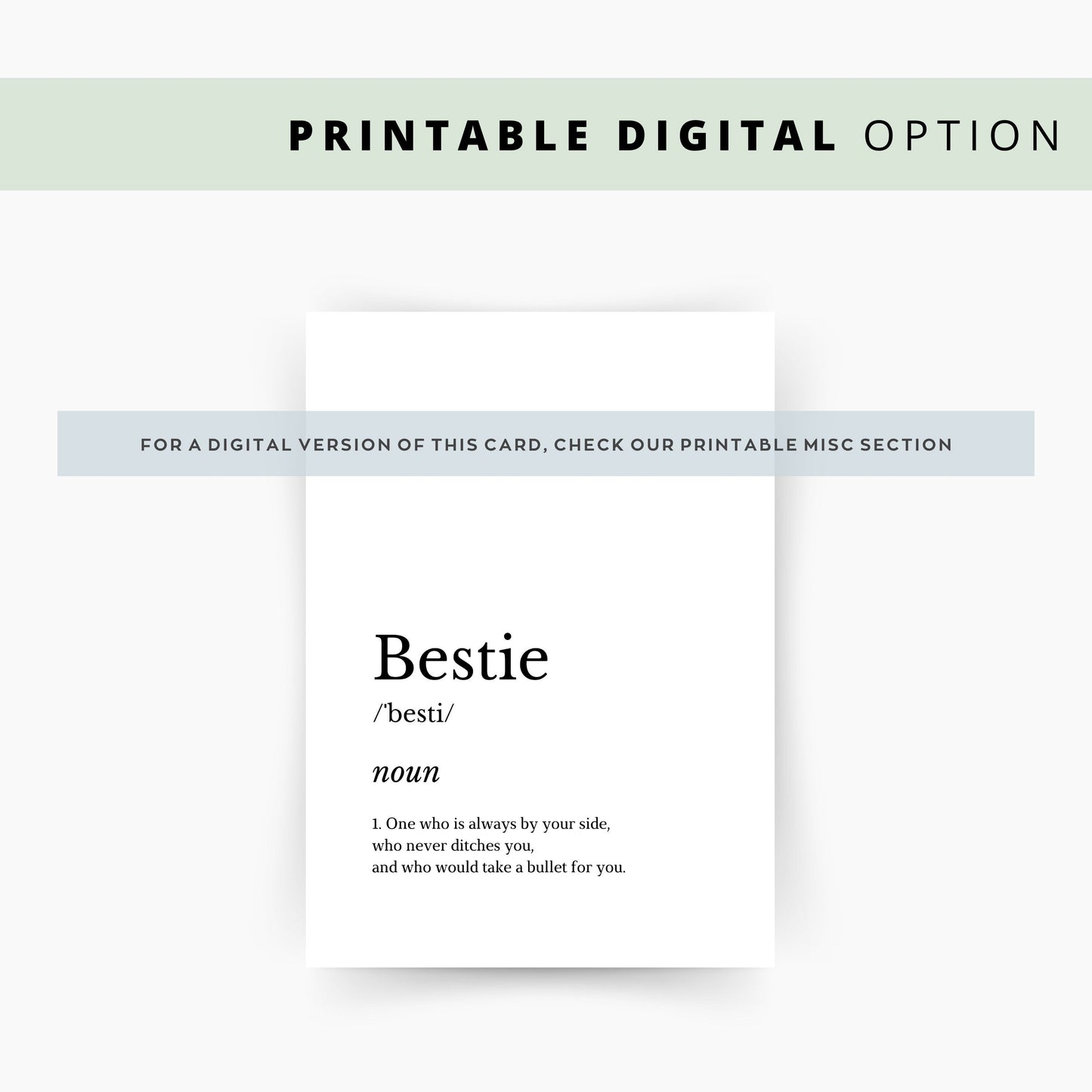 Bestie Friendship Definition Thank You Greeting Card