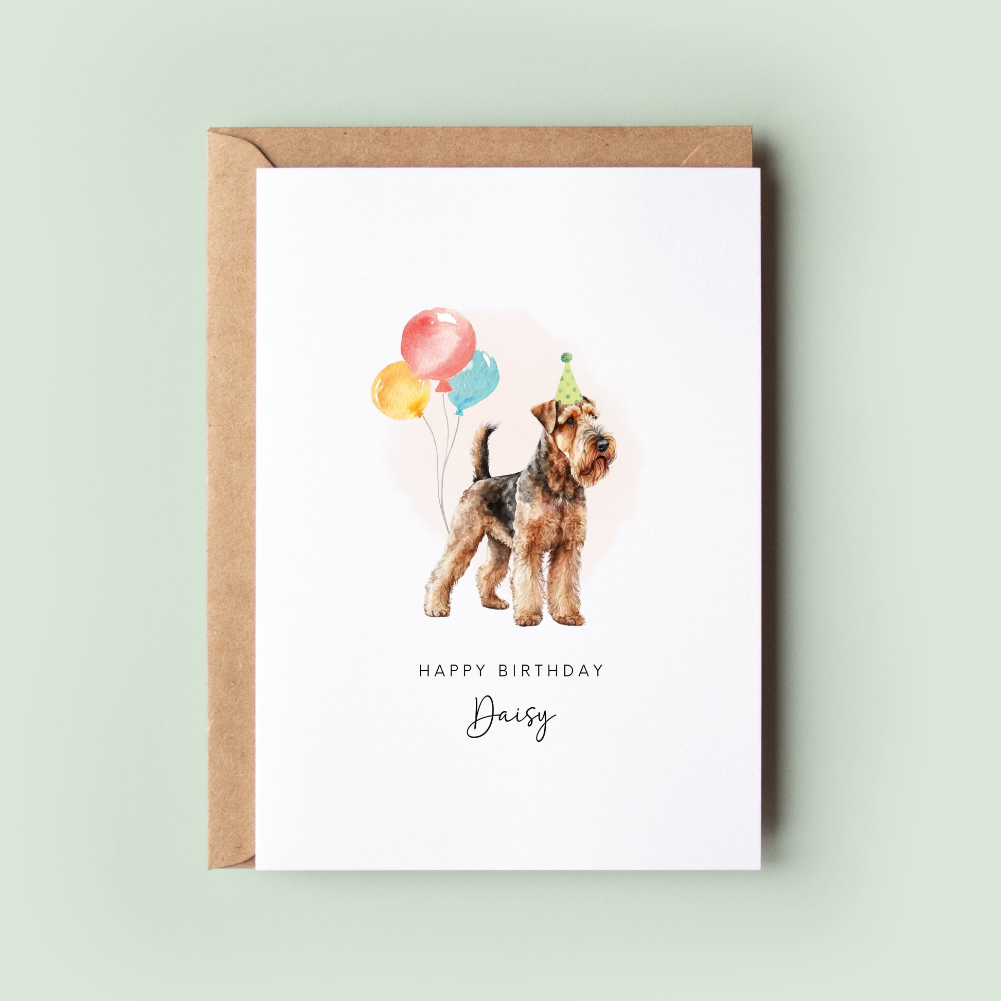 Airedale Terrier Birthday Card from the Dog, Birthday Card for Dog Dad, Birthday Card for Dog Mum, Pet Card, Card From the Dog