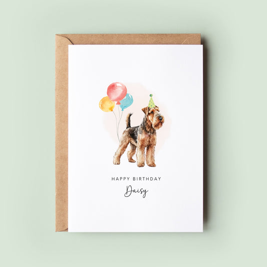 Airedale Terrier Birthday Card from the Dog, Birthday Card for Dog Dad, Birthday Card for Dog Mum, Pet Card, Card From the Dog