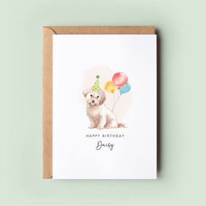 Cavachon Dog Birthday Card from the Pet Dog for Dog Dad or Dog Mum