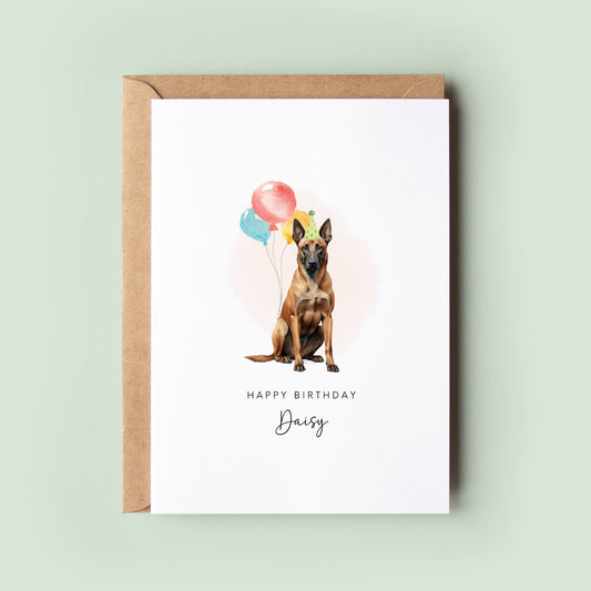 Belgian Malinois Birthday Card from the Dog, Birthday Card for Dog Dad, Birthday Card for Dog Mum, Pet Card, Card From the Dog