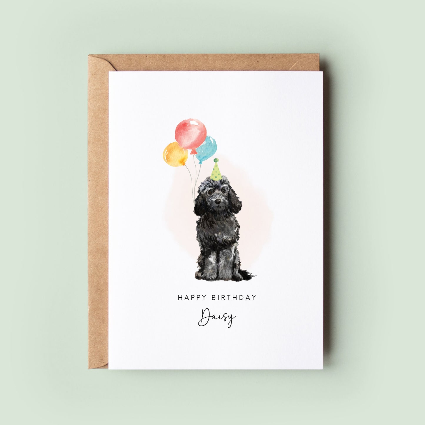 Cockapoo Dog Birthday Card for a Dog Loving Friend