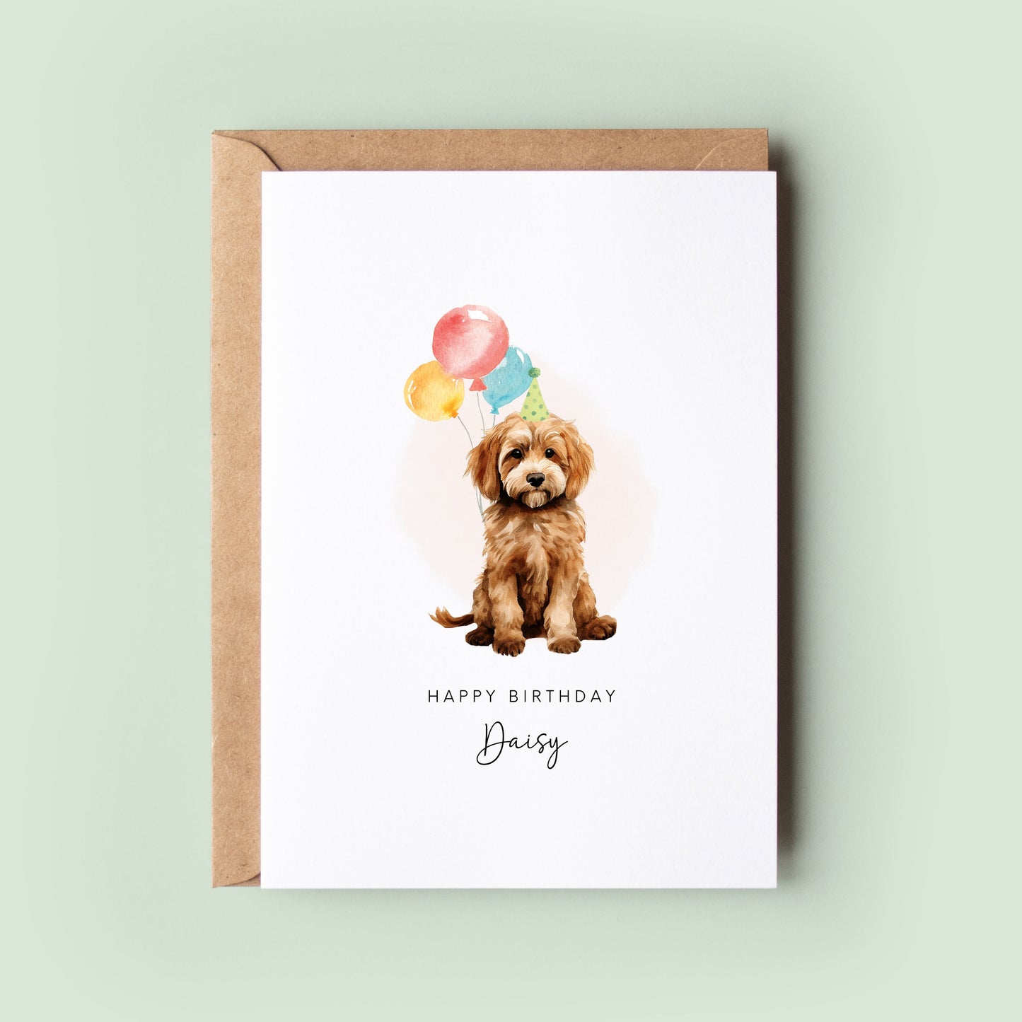 Cockapoo Birthday Card from the Dog, Birthday Card for Dog Dad, Birthday Card for Dog Mum, Pet Card, Card From the Dog