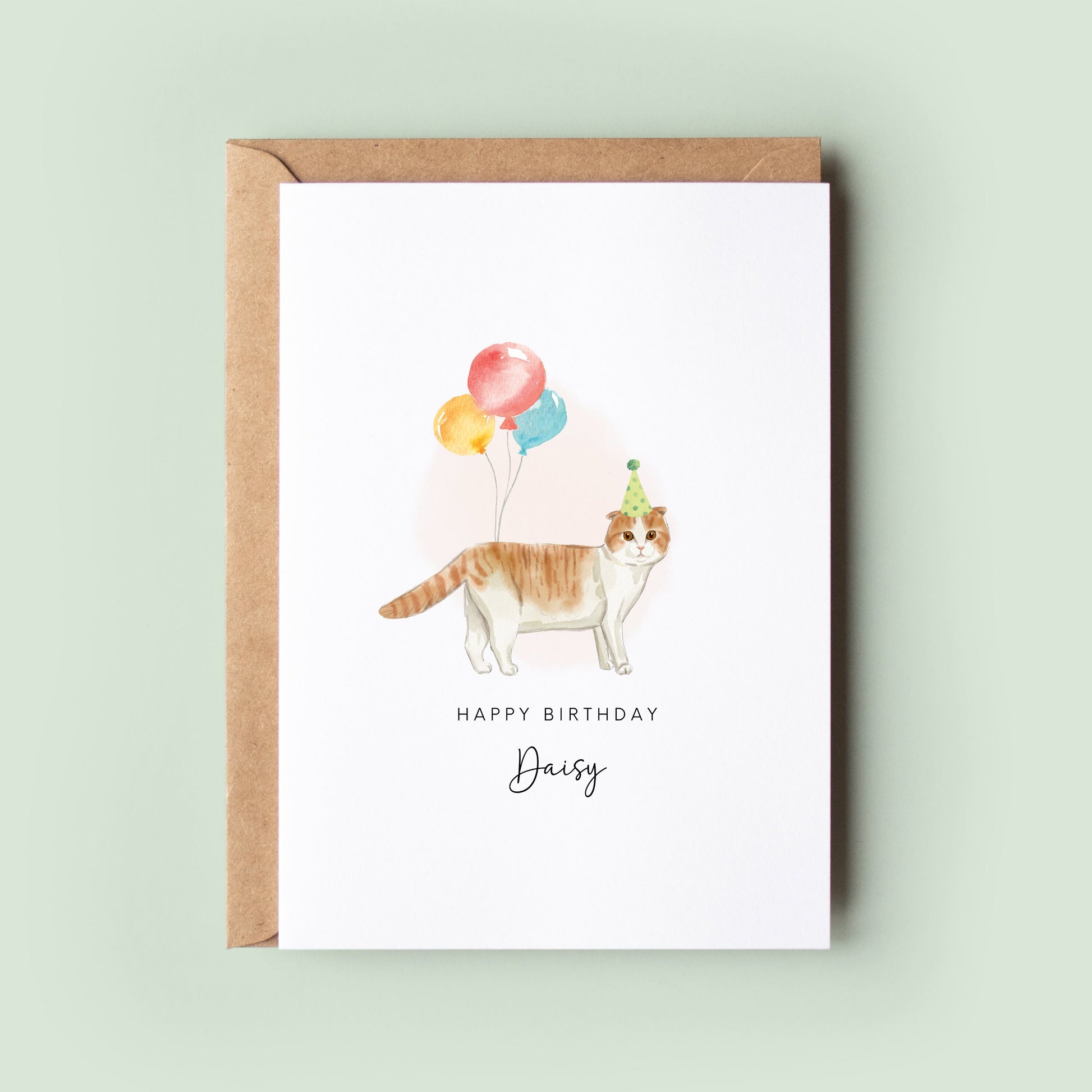 Ginger Cat Birthday Card from the Pet Cat for Cat Dad or Cat Mum