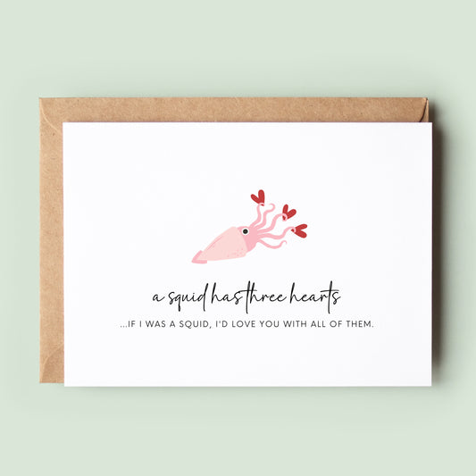 A Squid Has Three Hearts Card