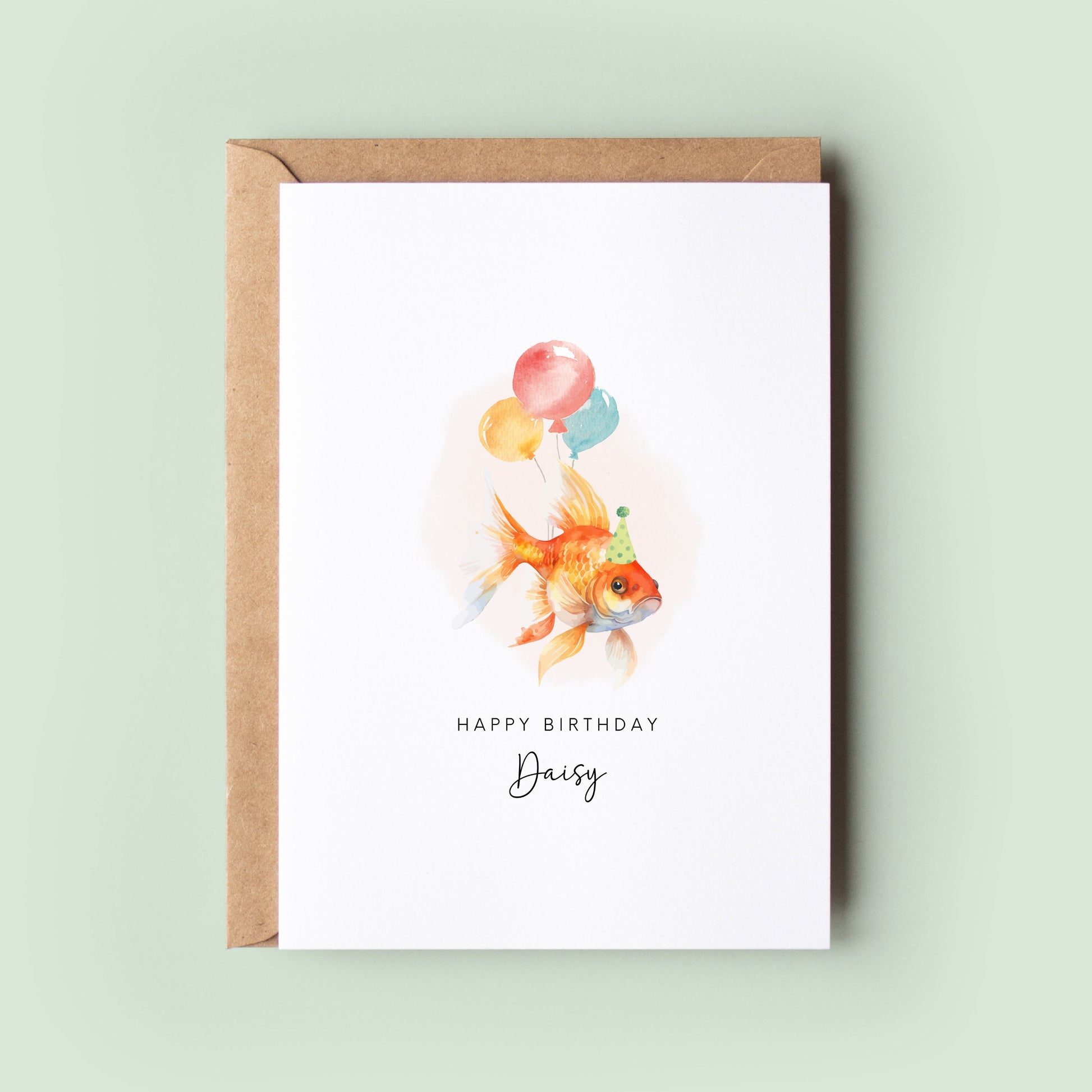 Goldfish Birthday Card for Pet Lovers, Birthday Greeting From the Goldfish, Unique Birthday Card for Fish Mum & Fish Dad, Pet Goldfish