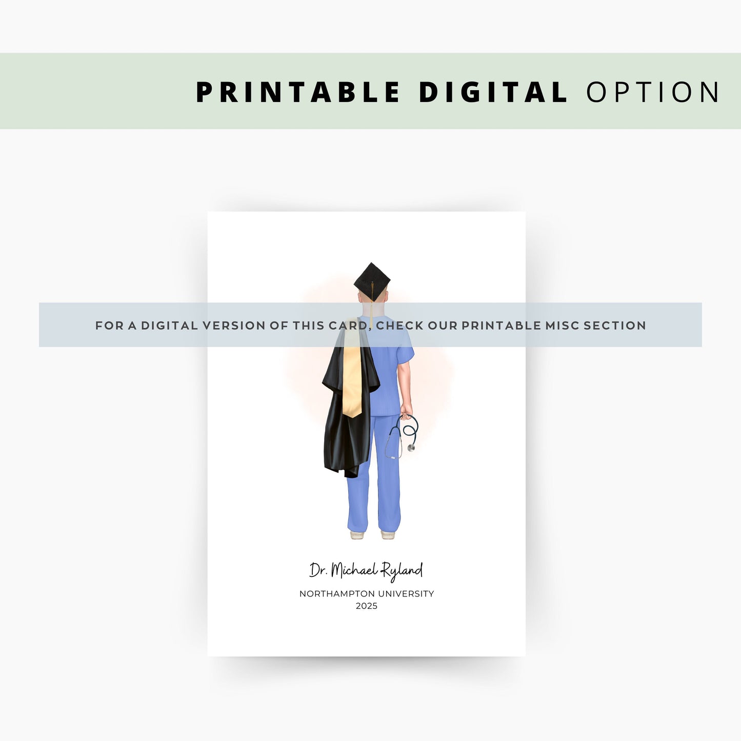 Personalised Doctor & Male Nurse Graduation Card