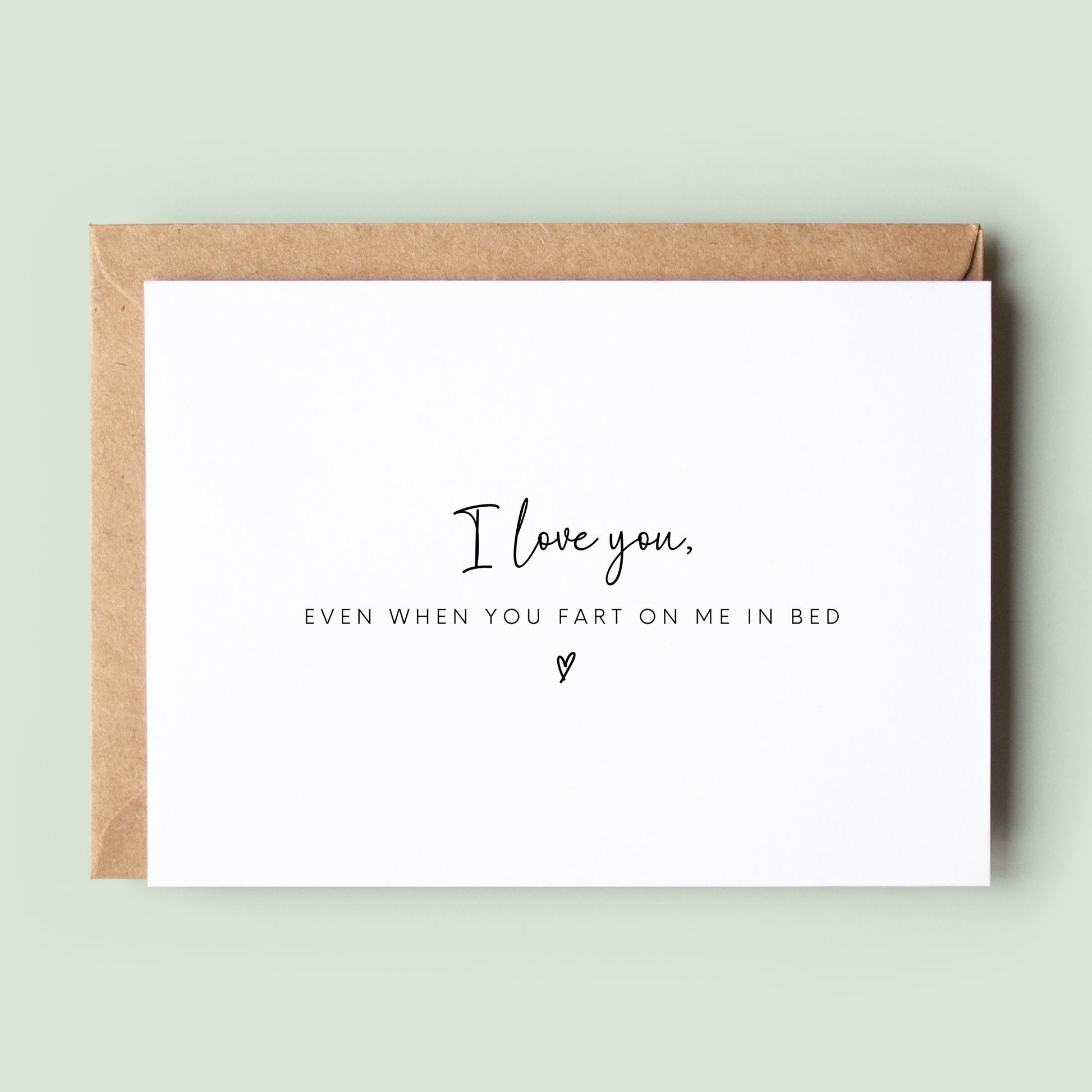 Funny Fart On Me In Bed Card - Funny I Love You Card - Funny Husband Card - Funny Boyfriend Card - Anniversary Card - Valentines Card #106