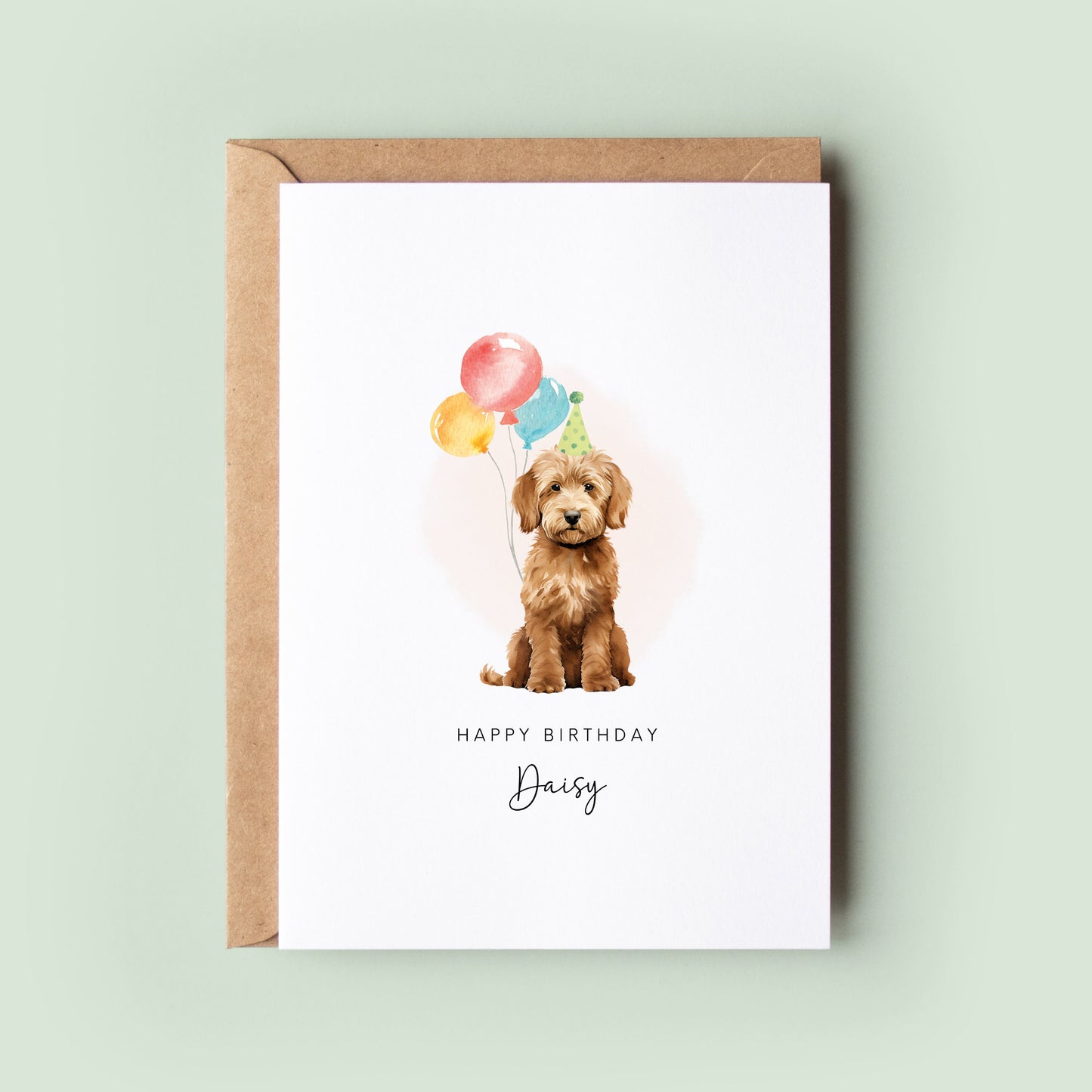 Labradoodle Pet Dog Birthday Card