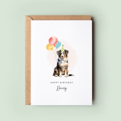 American Shepherd Dog Birthday Card from the Dog, Birthday Card for Dog Dad, Birthday Card for Dog Mum, Pet Card, Card From the Dog