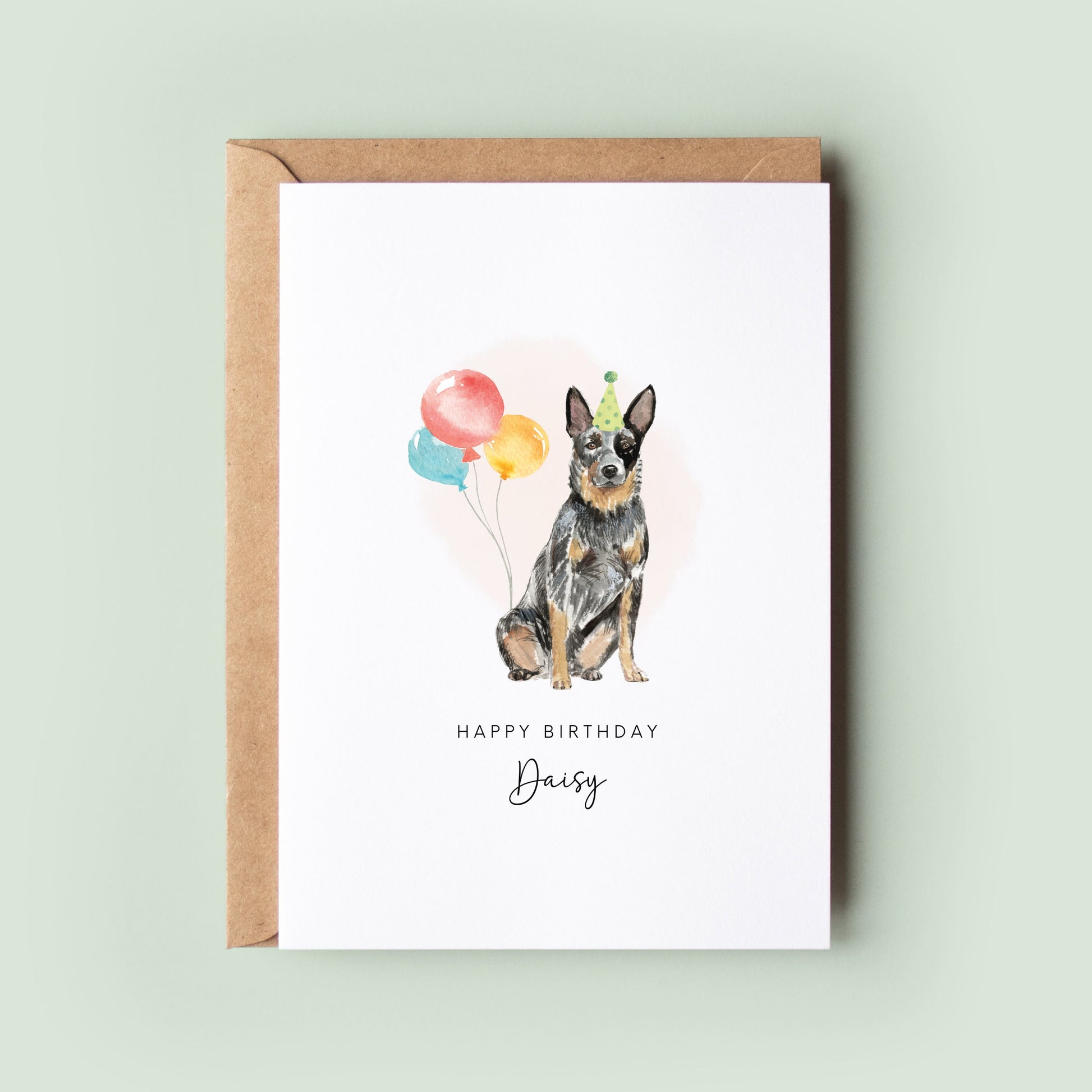 Australian Cattle Dog Pet Dog Birthday Card for Dog Dad, Dog Mum