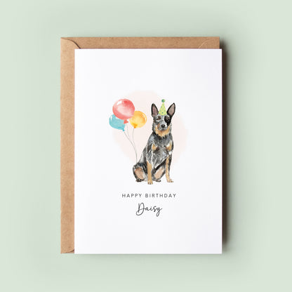 Australian Cattle Dog Pet Dog Birthday Card for Dog Dad, Dog Mum