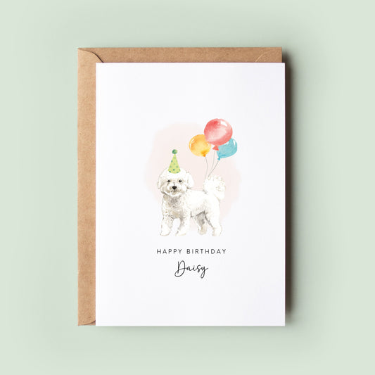 Bichon Frise Birthday Card from the Pet Dog for Dog Dad or Dog Mum