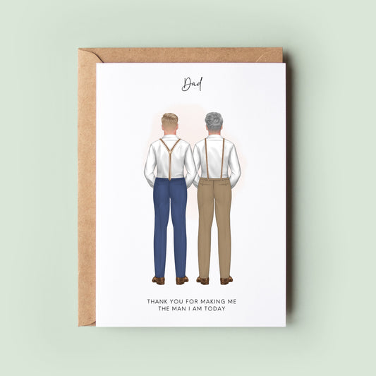 Personalised Father of the Groom Wedding Day Card - To My Dad on My Wedding Day Keepsake, Custom Dad Thank You Card, Father and Son Wedding