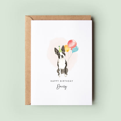 Boston Terrier Dog Birthday Card from the Pet Dog for Dog Dad or Dog Mum