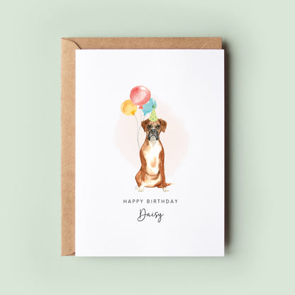 Boxer Dog Birthday Card from the Pet Dog for Dog Dad or Dog Mum