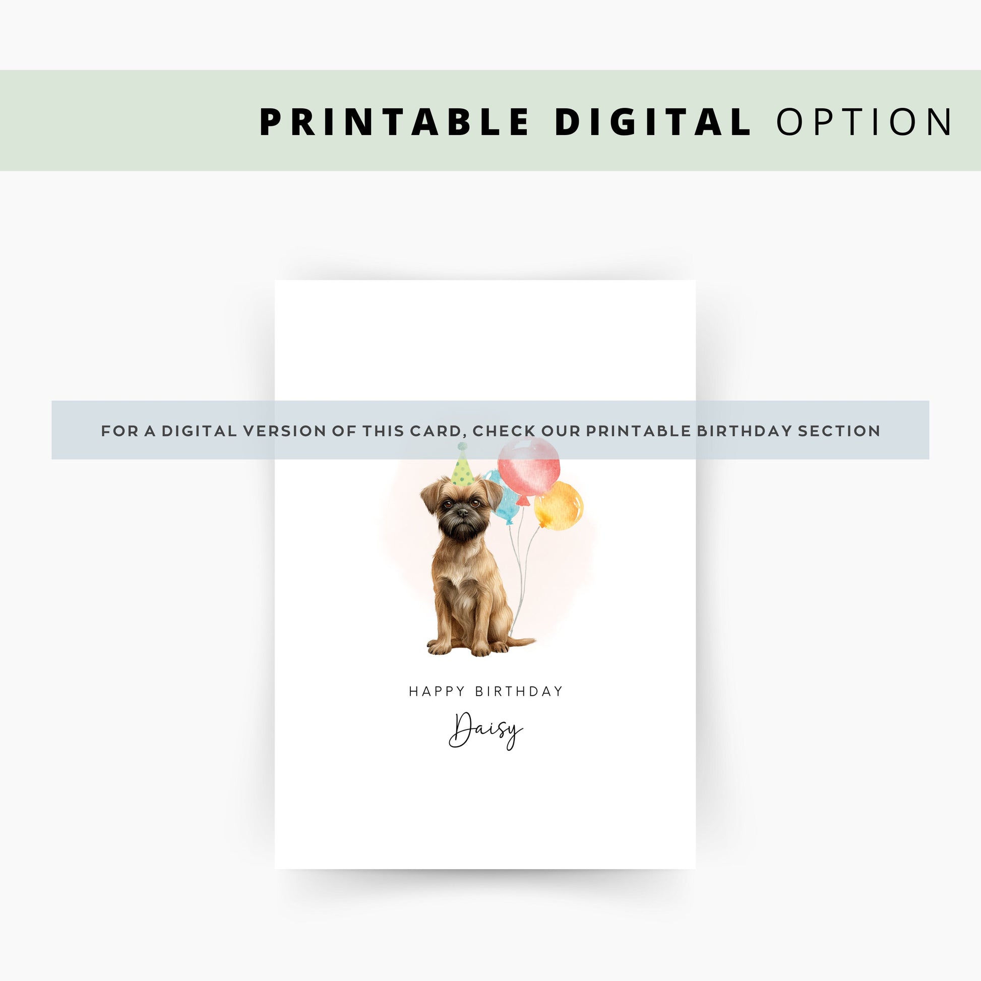 Brussels Griffon Birthday Card from the Dog, Birthday Card for Dog Dad, Birthday Card for Dog Mum, Pet Card, Card From the Dog