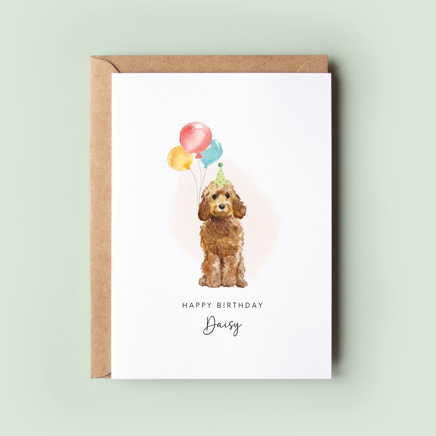 Cockapoo Dog Birthday Card for a Dog Loving Friend