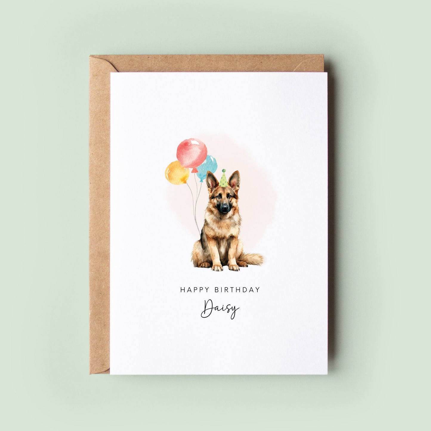 German Shepherd Dog Birthday Card from the Pet Dog for Dog Dad or Dog Mum