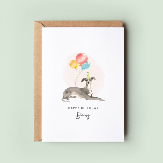 Greyhound Pet Dog Birthday Card for Pet Dog Birthday