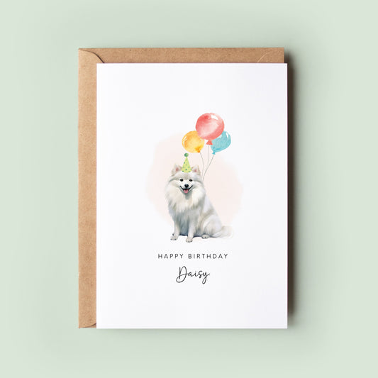 Japanese Spitz Birthday Card from the Dog, Birthday Card for Dog Dad, Birthday Card for Dog Mum, Pet Card, From the Dog, Pet Illustration