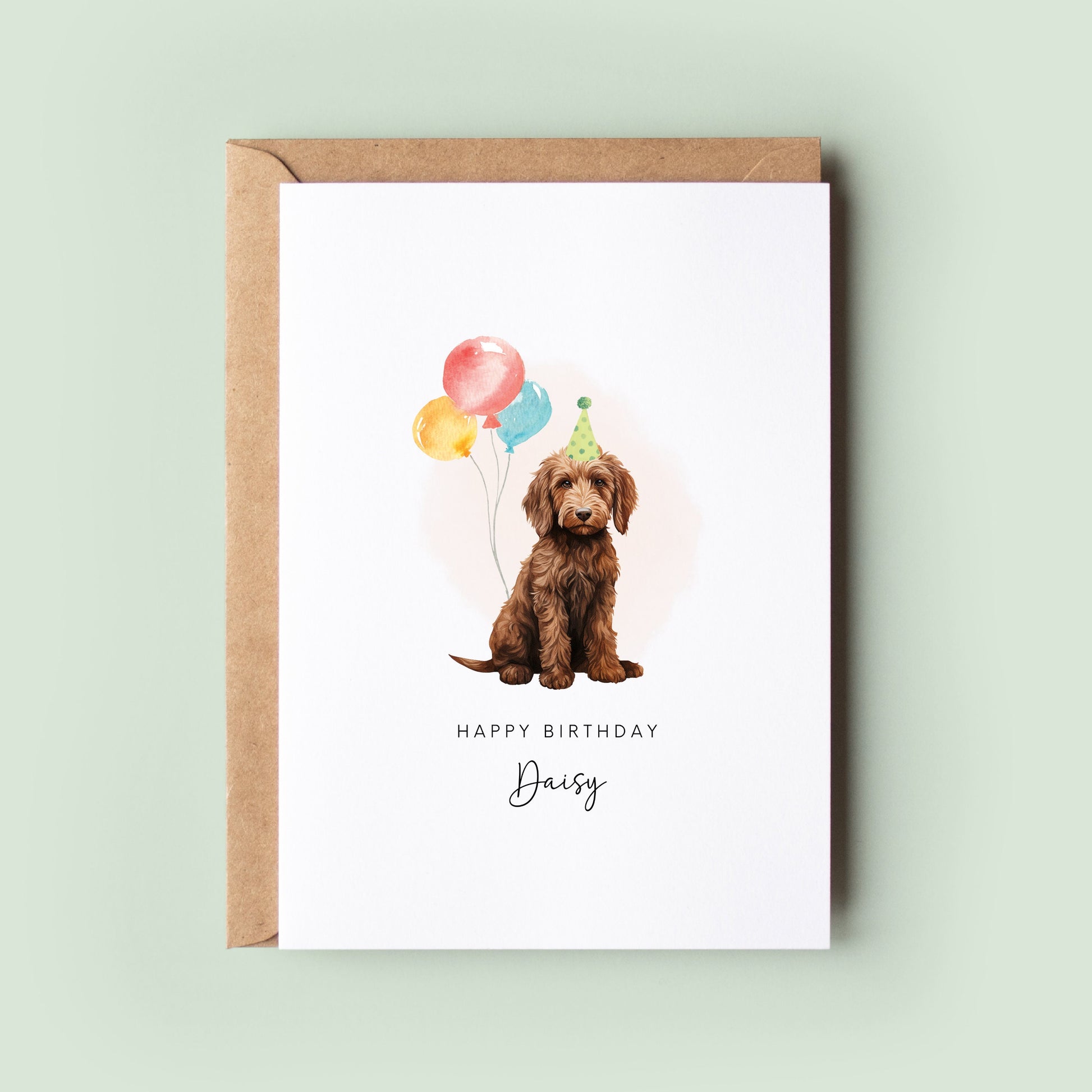 Labradoodle Pet Dog Birthday Card