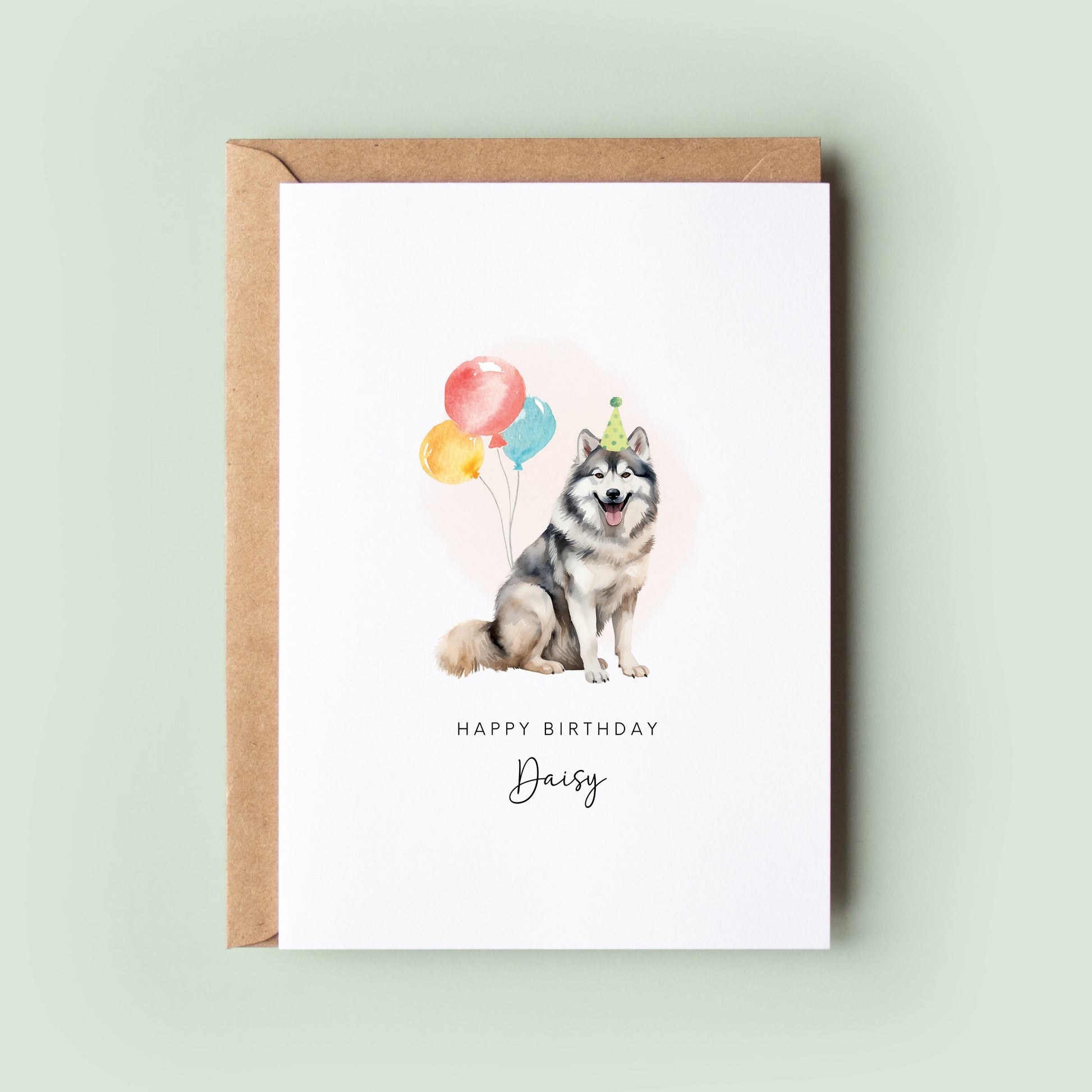 Malamute Dog Birthday Card from the Pet Dog for Dog Dad or Dog Mum