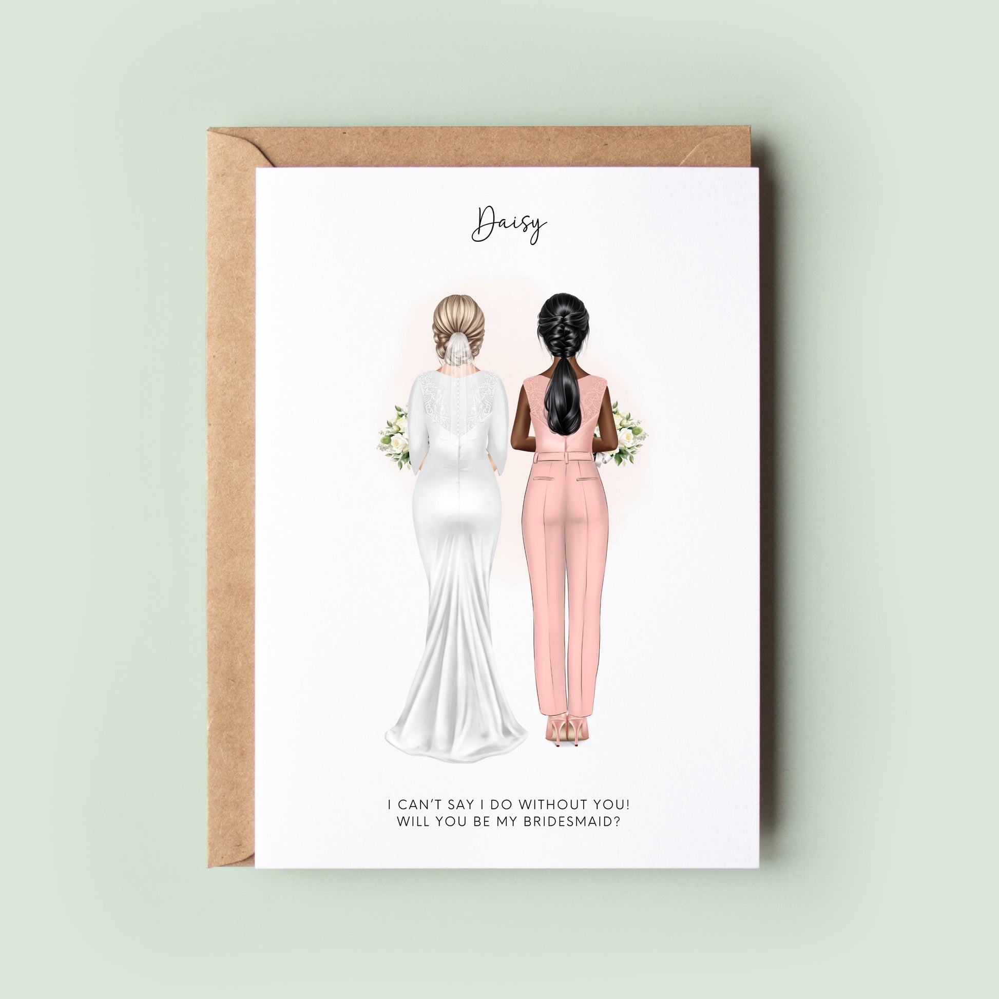 Personalised Will You Be My Bridesmaid Proposal Card - Custom Bridesmaid Invitation, Illustrated Bridesmaid Gift, Unique Proposal Box Idea