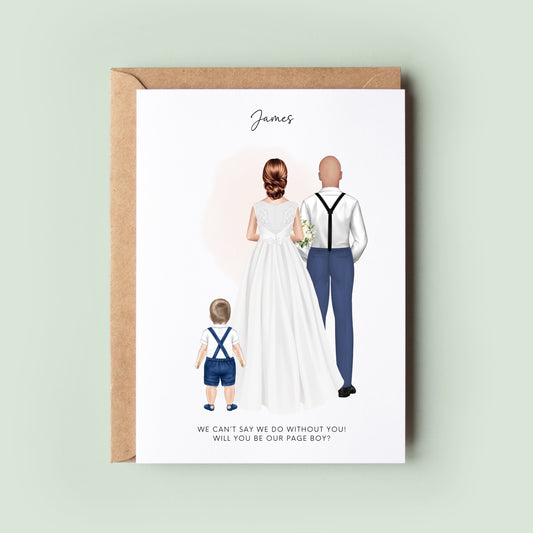 Personalised Toddler Page Boy Proposal Card - Will You Be Our Page Boy Custom Card from Bride & Groom, Baby Page Boy Gift