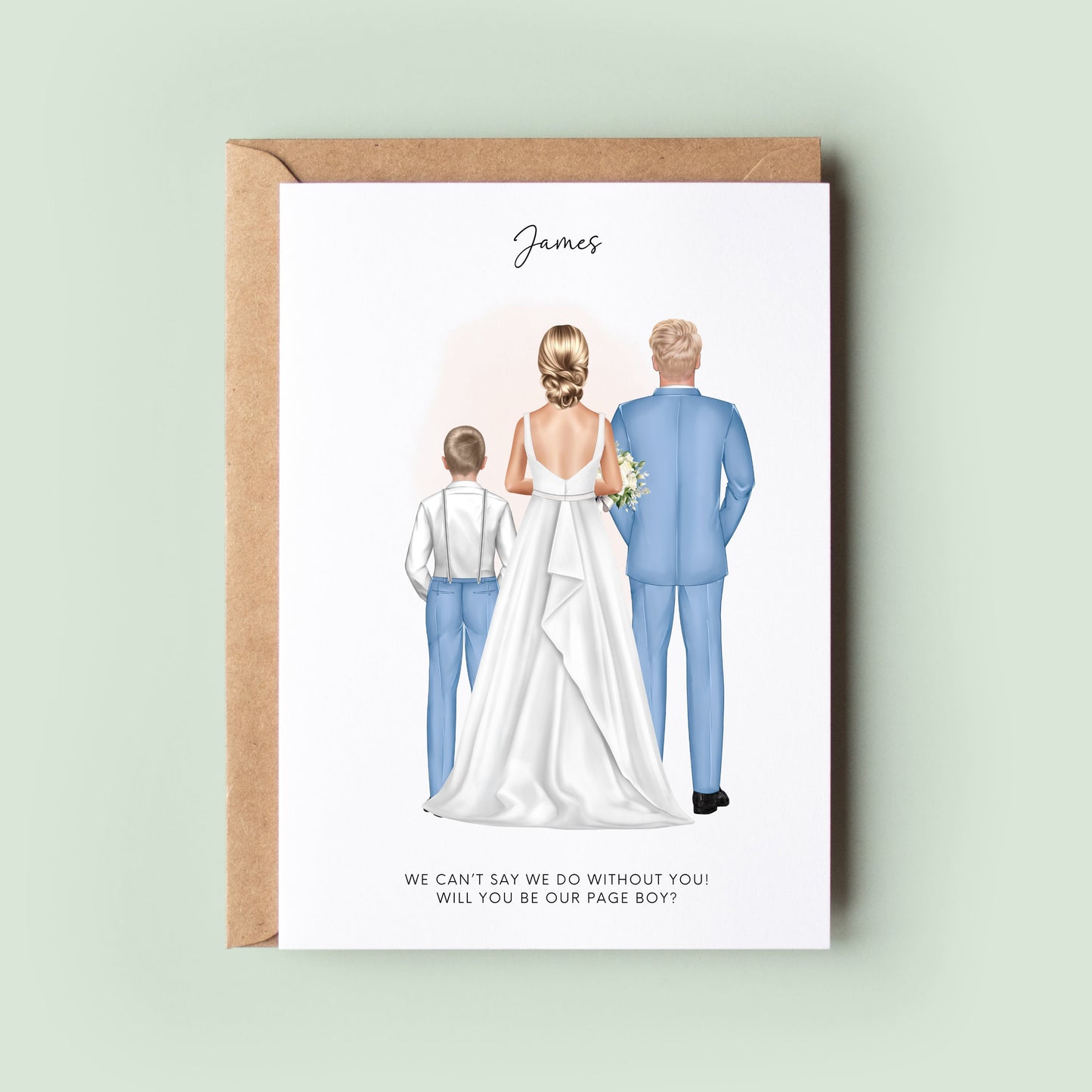 Personalised Will You Be Our Page Boy Proposal Card - Custom Ring Bearer Invitation from Bride & Groom, Unique Page Boy Gift Idea