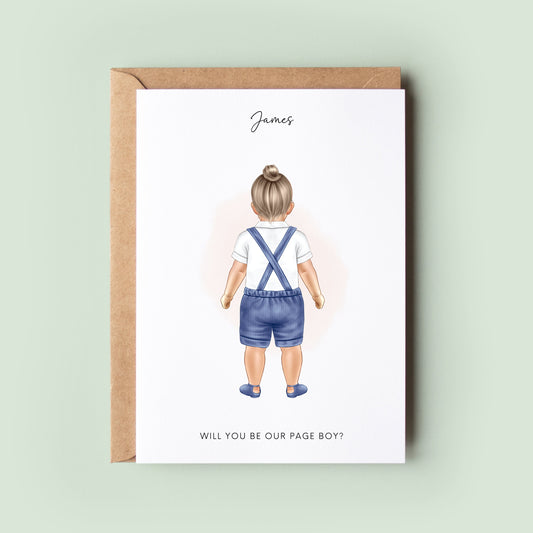 Custom Baby Page Boy Proposal Card - Personalised Toddler Ring Bearer Invitation, Wedding Thank You Gift, Unique Keepsake for Page Boy
