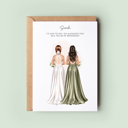 Personalised Will You Be My Bridesmaid Card, Custom Bridesmaid Proposal Card, Illustrated Bridesmaid Gift, Proposal Box Card, Bridesmaid Box