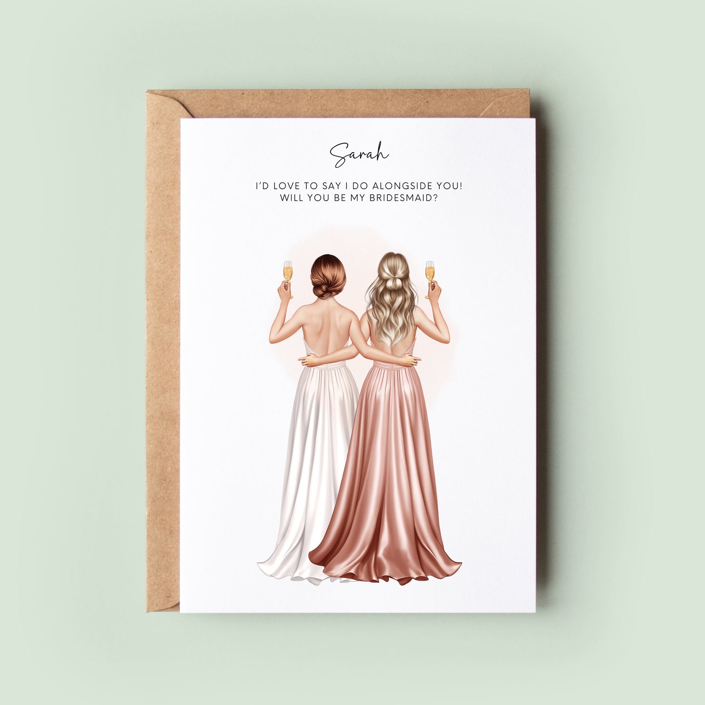 Personalised Will You Be My Bridesmaid Card, Custom Bridesmaid Proposal Card, Illustrated Bridesmaid Gift, Proposal Box Card, Bridesmaid Box