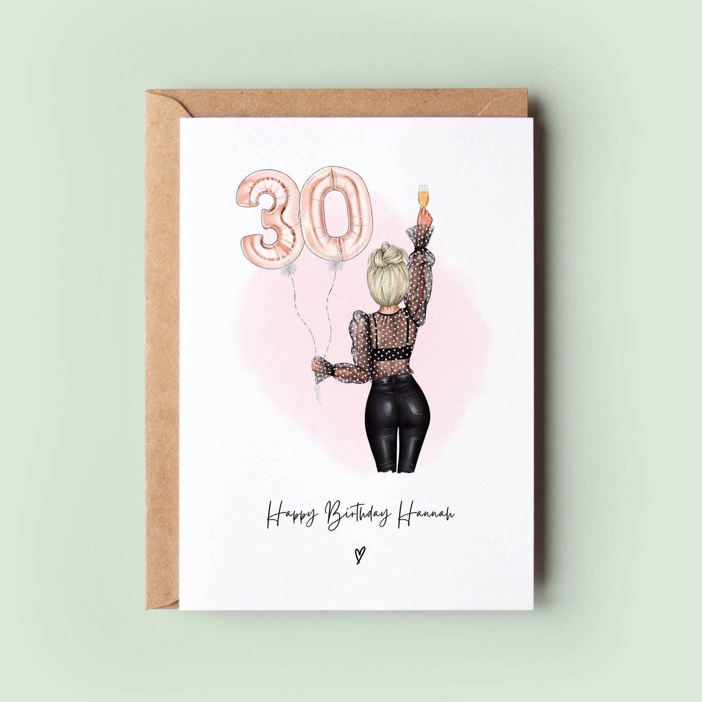 Personalised 30th Birthday Card, Best Friend Birthday Card, Custom 30th Card, Sister Birthday Card Keepsake, Daughter, Cousin Card For Her