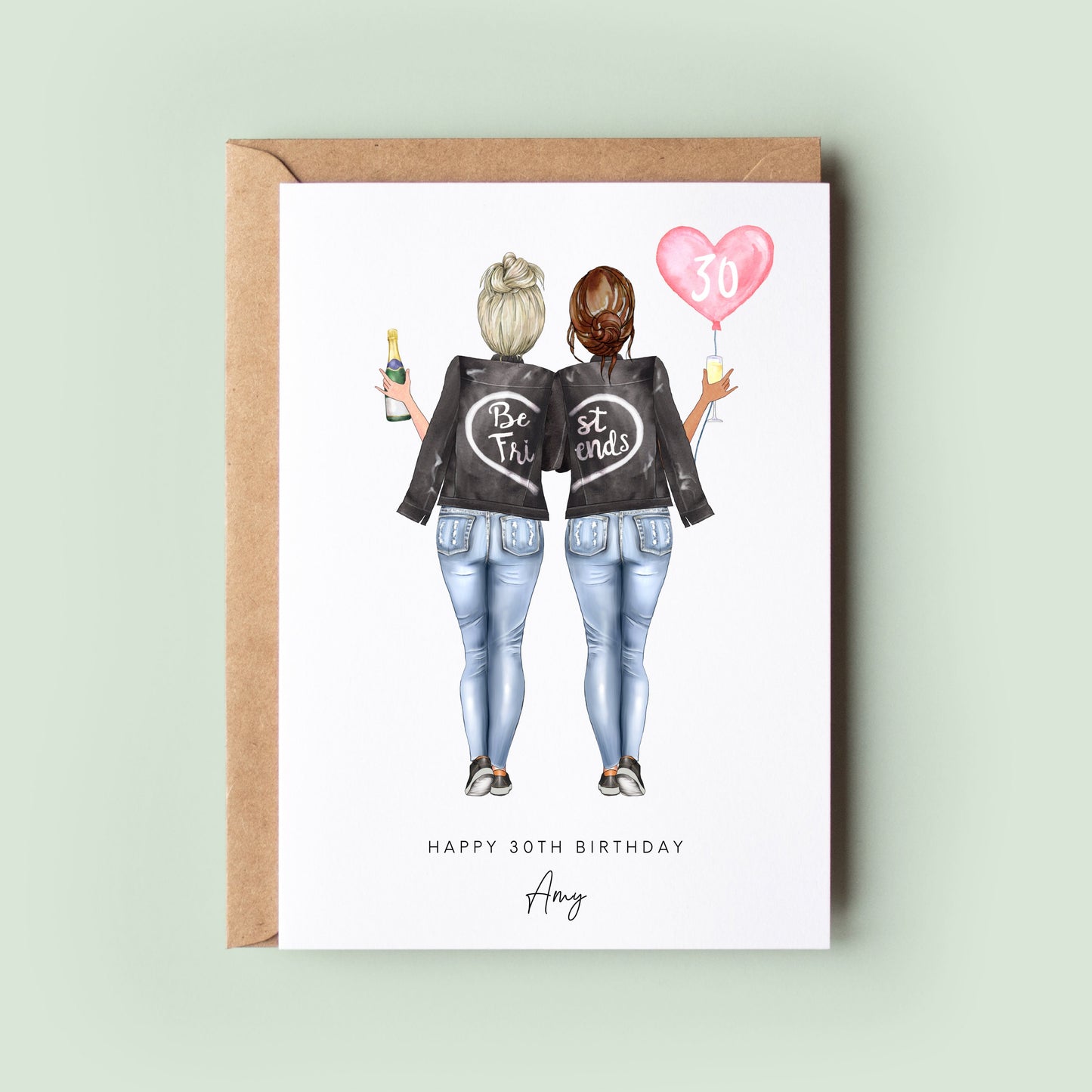 Personalised 30th Birthday Card, Sister Birthday Day Card, Best Friend Birthday Card, Friend Birthday, Custom Birthday Card #351