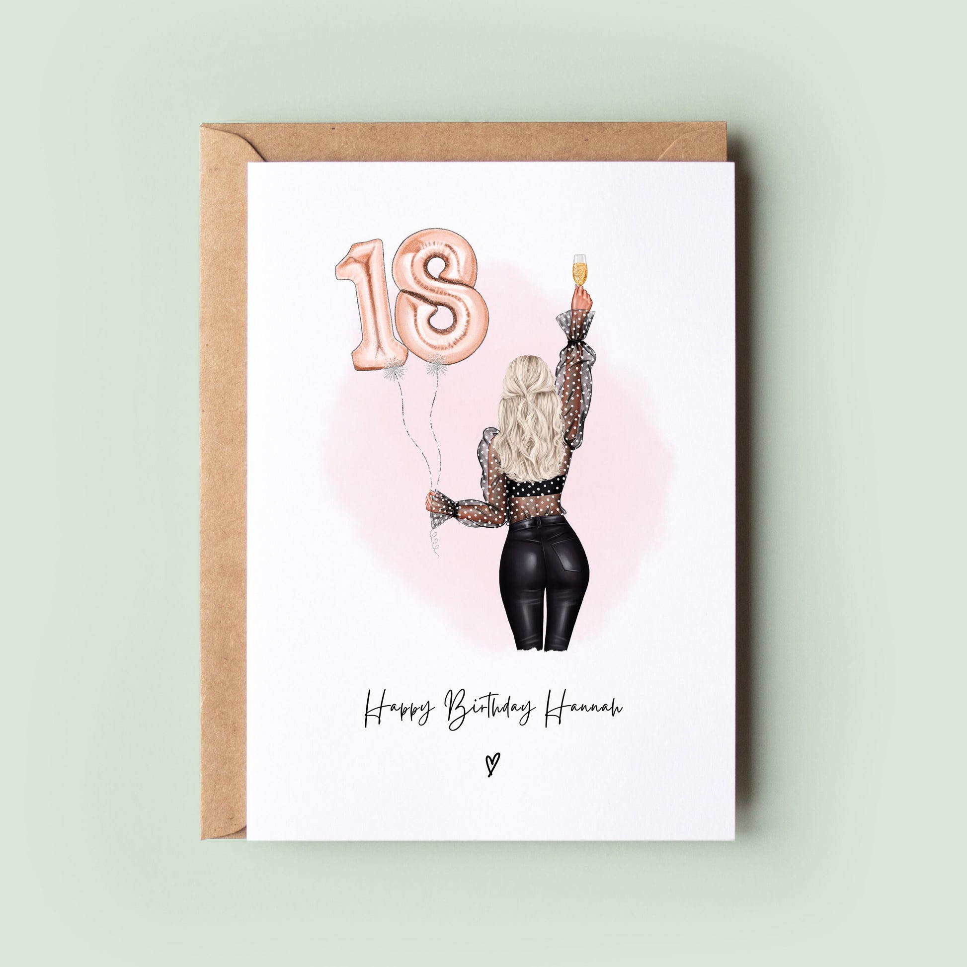 Personalised 18th Birthday Keepsake Card for Best Friend or Sister Birthday