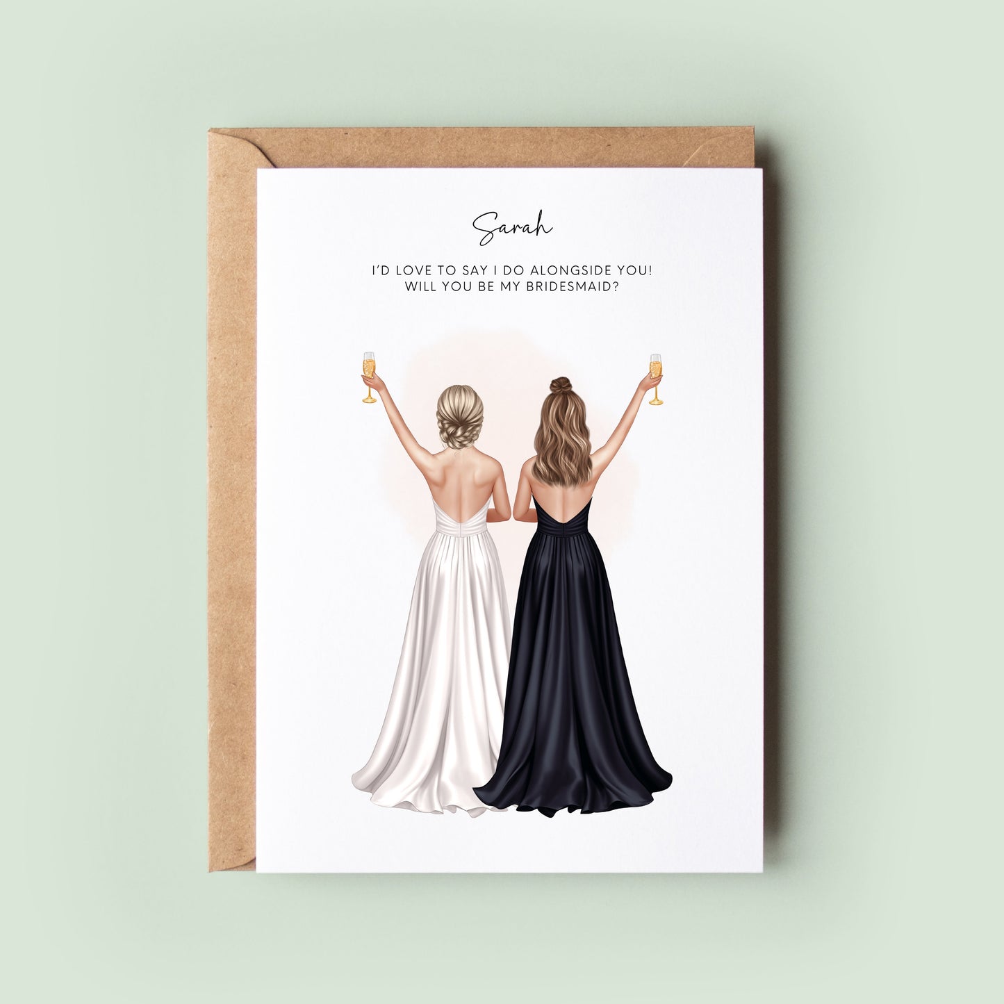 Personalised Will You Be My Bridesmaid Card, Custom Bridesmaid Proposal Card, Illustrated Bridesmaid Gift, Proposal Box Card, Bridesmaid Box