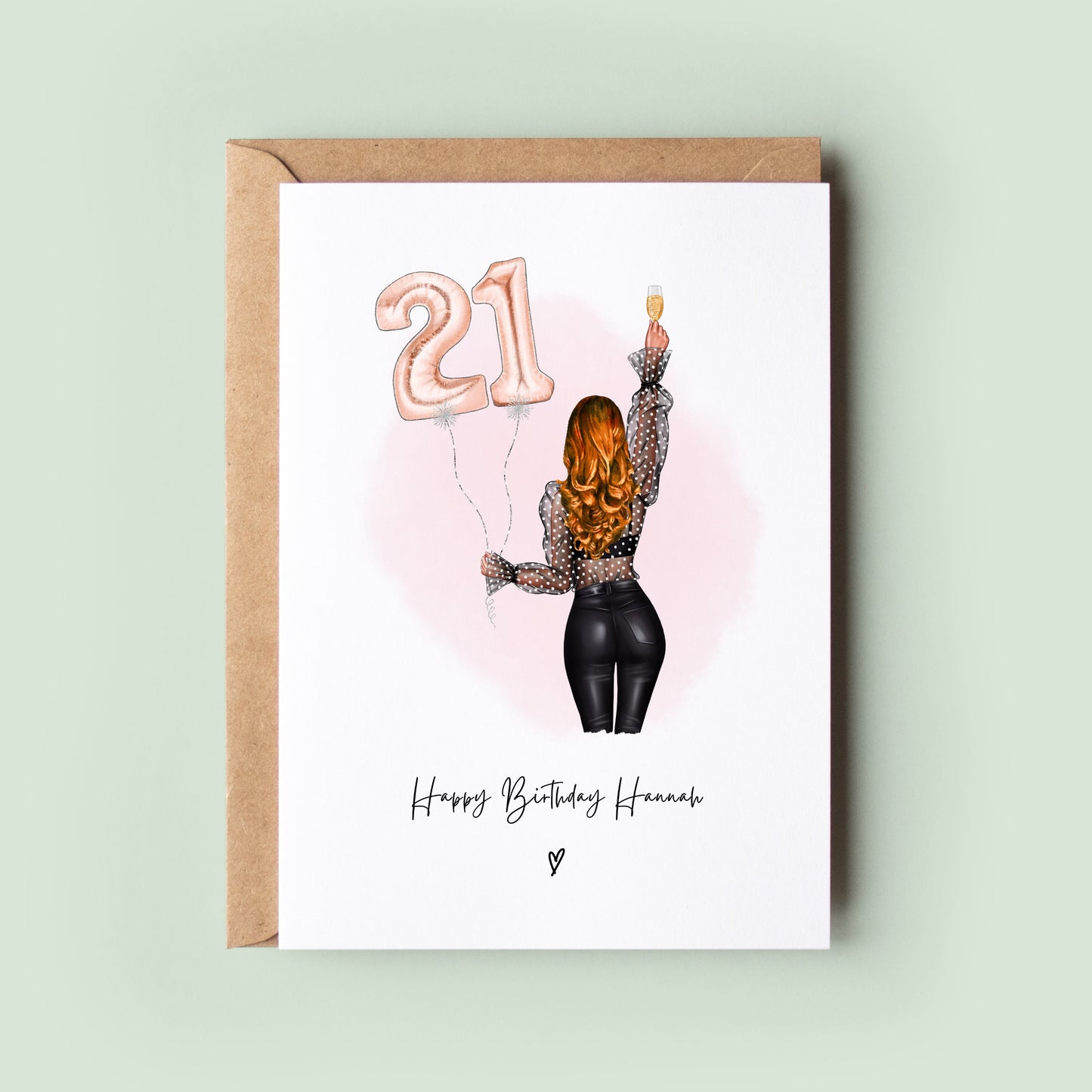 Custom 21st Birthday Card - Best Friend, Sister, Daughter Keepsake