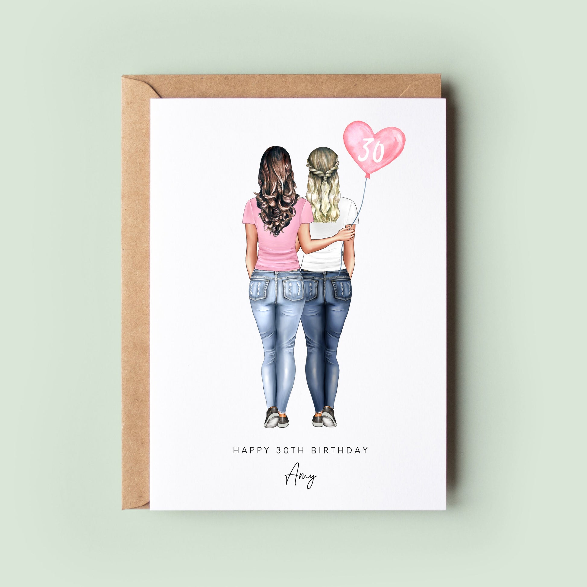 Personalised 30th Birthday Card, Sister Birthday Day Card, Best Friend Birthday Card, Friend Birthday, Custom Birthday Card #349