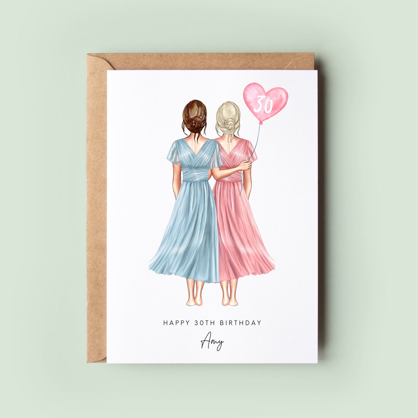 Personalised 30th Birthday Card, Sister Birthday Day Card, Best Friend Birthday Card, Friend Birthday, Custom Birthday Card #350