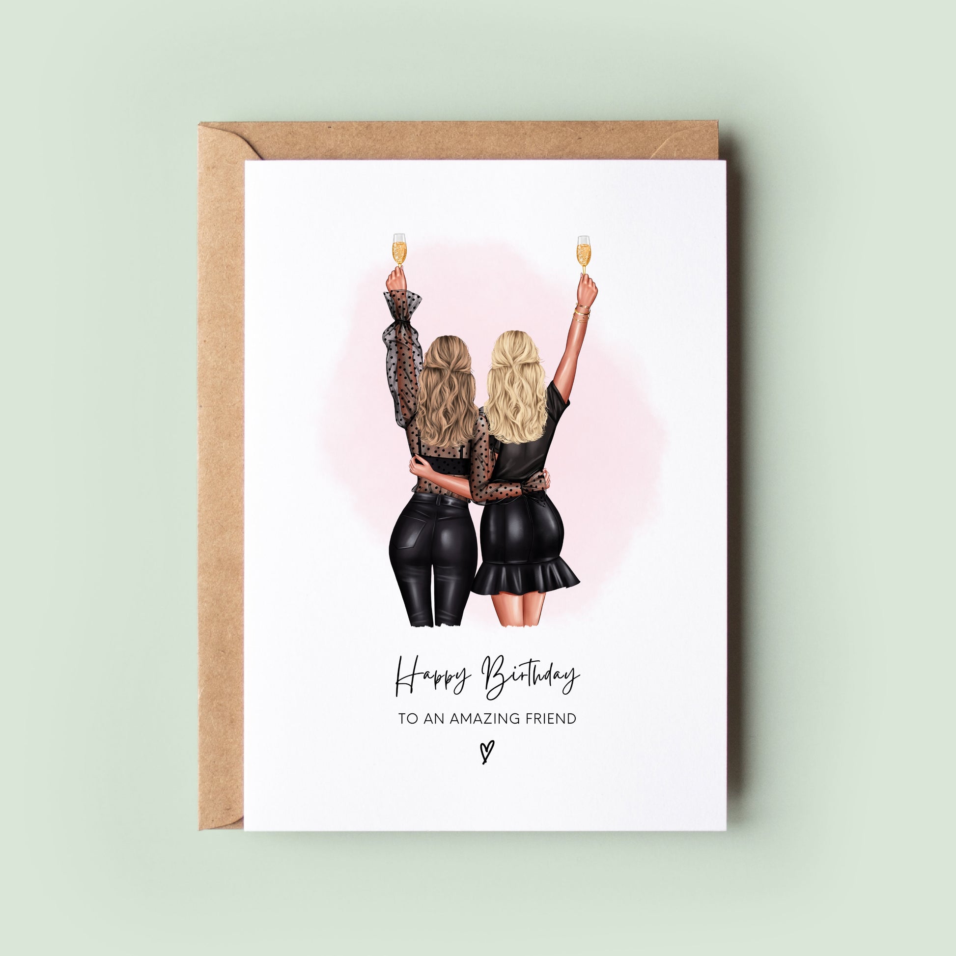 Personalised Best Friend Birthday Card, Bestie Birthday Card, Custom Best Friend Card, Friend Birthday Card Keepsake, Best Friend Portrait