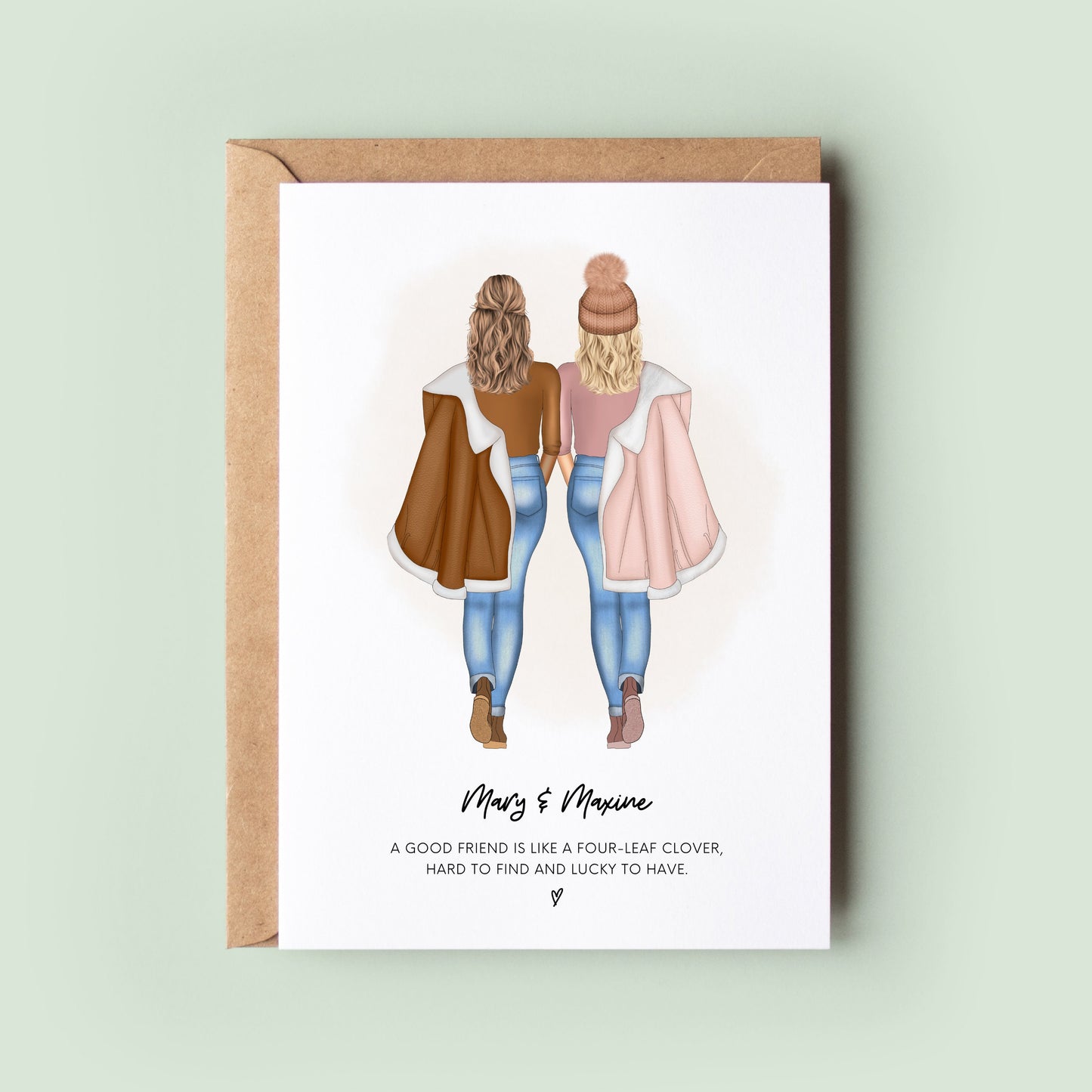 Personalised Best Friend Birthday Card, Personalised Bestie Gift, Best Friend Print, Bestie Card, Cards for Her, Custom Card, Autumn Winter