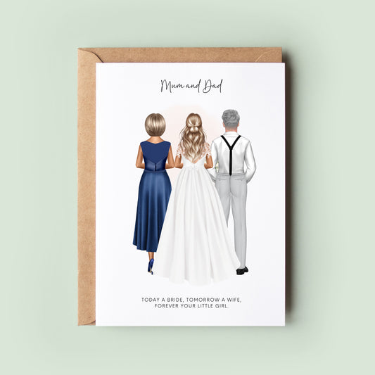 Personalised Wedding Card, Mum & Dad, Mother of the Bride, Wedding Thank You Card, Mum Card, Dad Card, In Laws Card, Father of the Bride