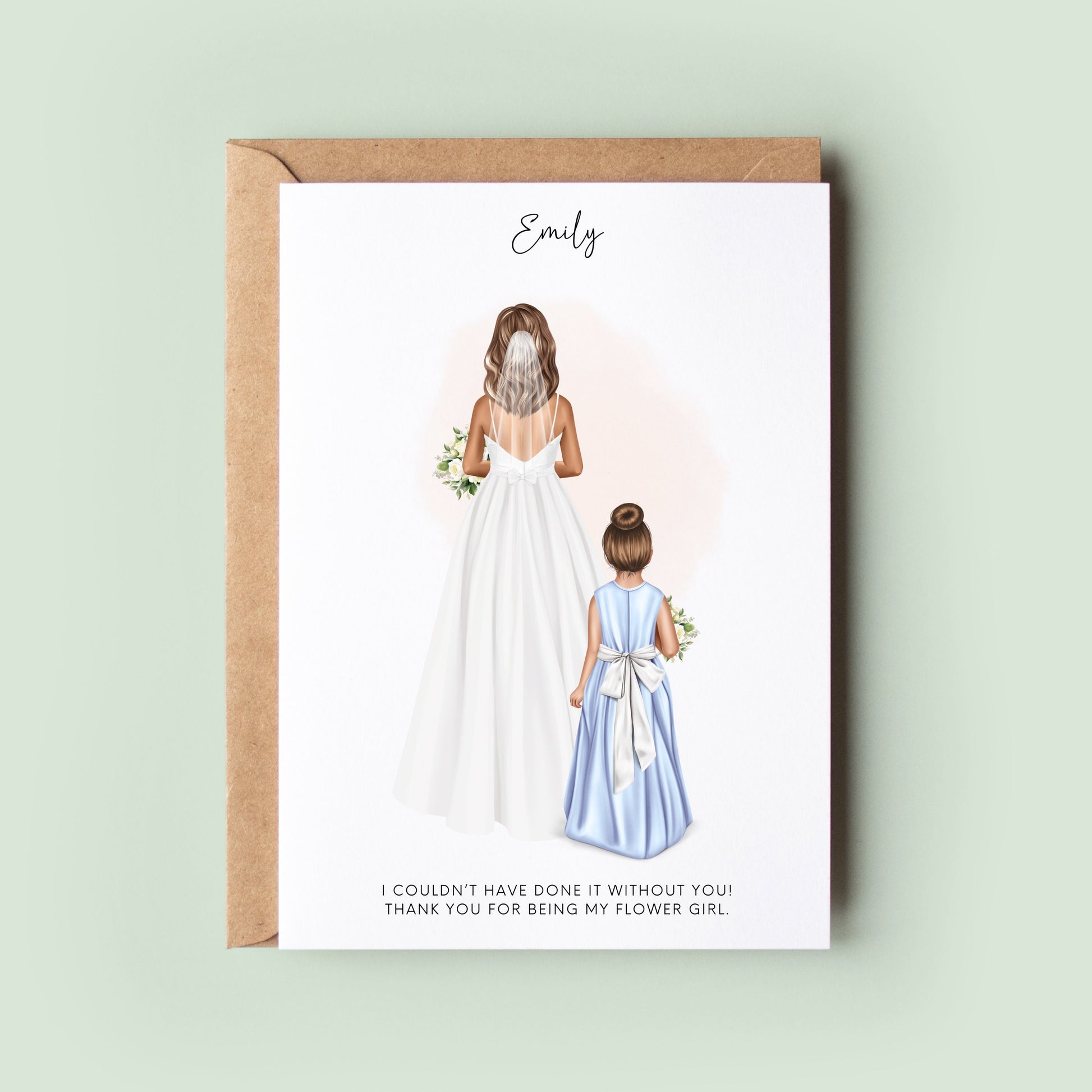 Personalised Flower Girl Thank You Card, Bridesmaid Thank you Card, Customisable Bridesmaid Card, Wedding Thank You Card, Bridesmaid Thanks